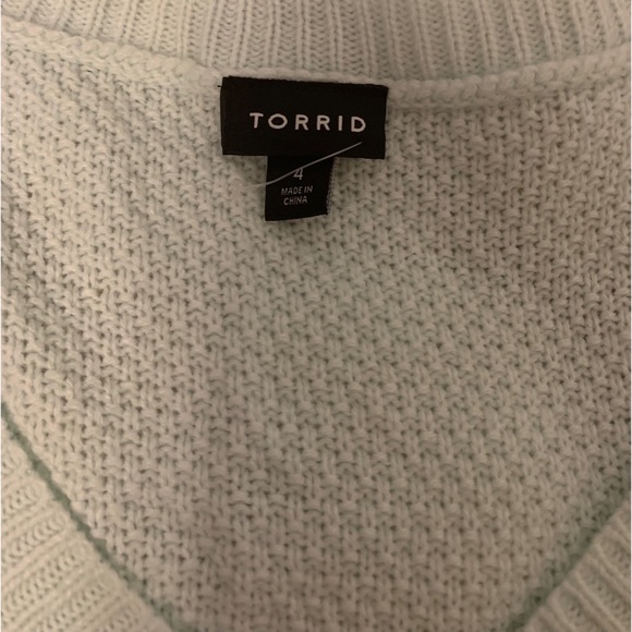 NEW Torrid 4 Mint Green V-Neck Midi Pullover Sweater - Picture 5 of 12